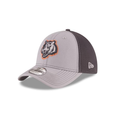 Cincinnati Bengals Gorra | New Era NFL Grayed Out 39thirty Stretch Fit Cap Mexico - Grises